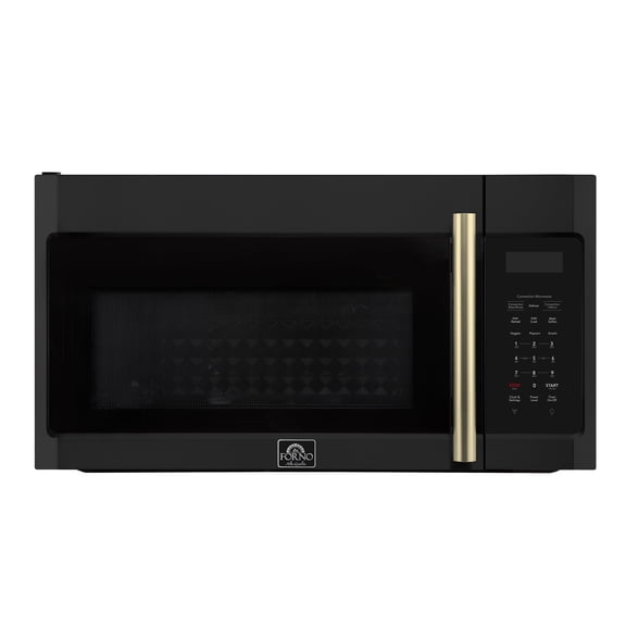 Forno Fornace 30-Inch Over the Range Convection Microwave, Black 1.5 cu.ft, 300 CFM Vent, Touch Control, LED Light