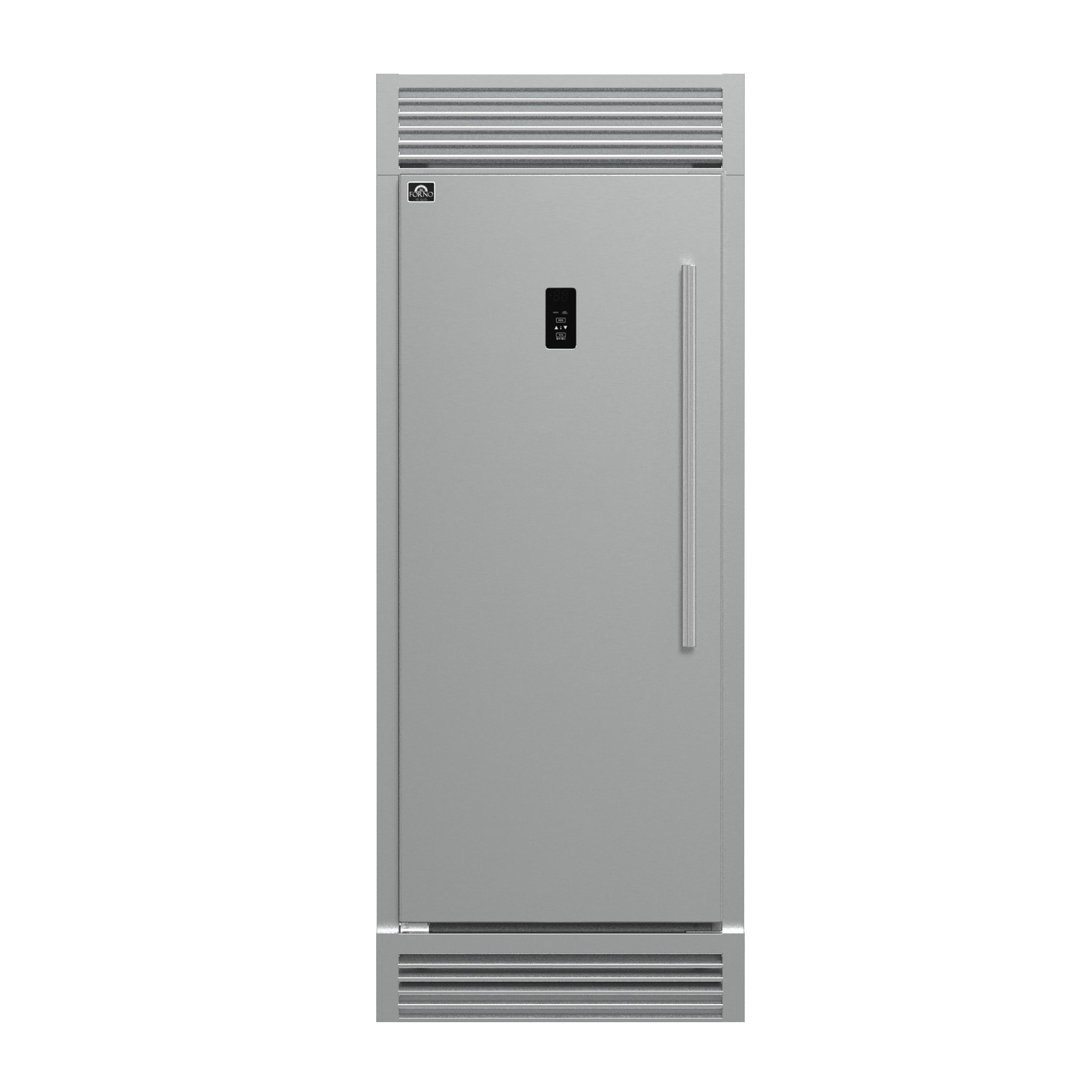 Forno Fortezza 32 Inch Left-Swing Freezer with Standard Trim Grill, Stainless Steel, with Automatic Ice Maker