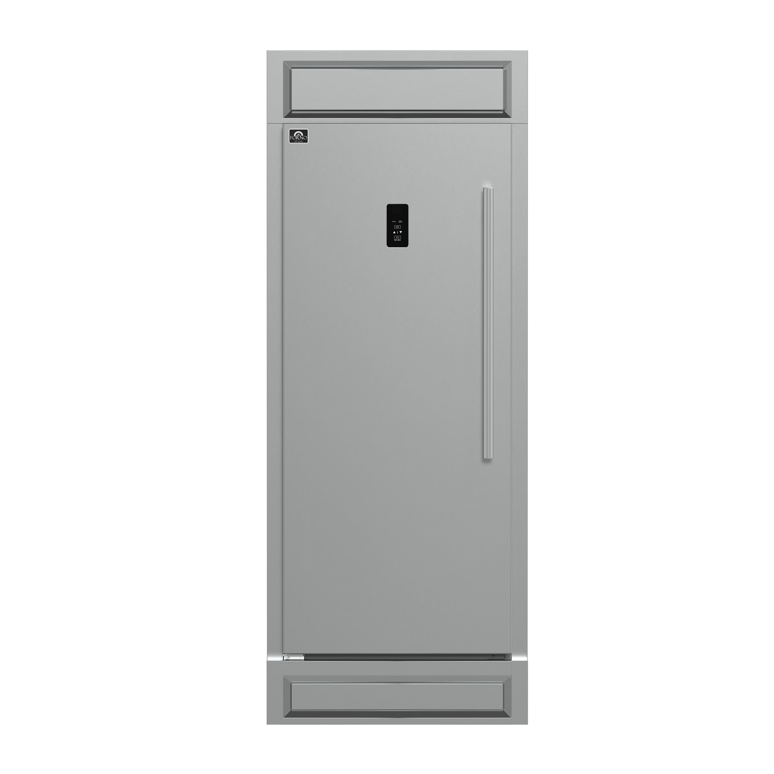 Forno Fortezza 32 Inch Left-Swing Freezer with Trim Kit, Stainless Steel, with Automatic Ice Maker
