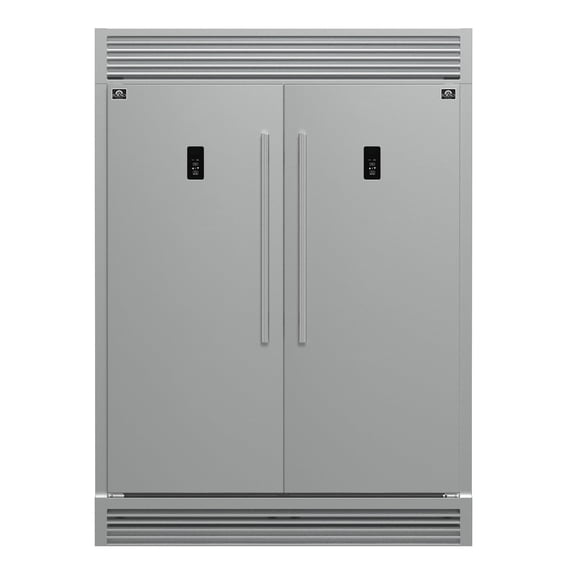 Forno Fortezza 60 Inch Convertible Refrigerator/Freezer with Trim Grill, Stainless Steel, Total No Frost, with Automatic Ice Maker