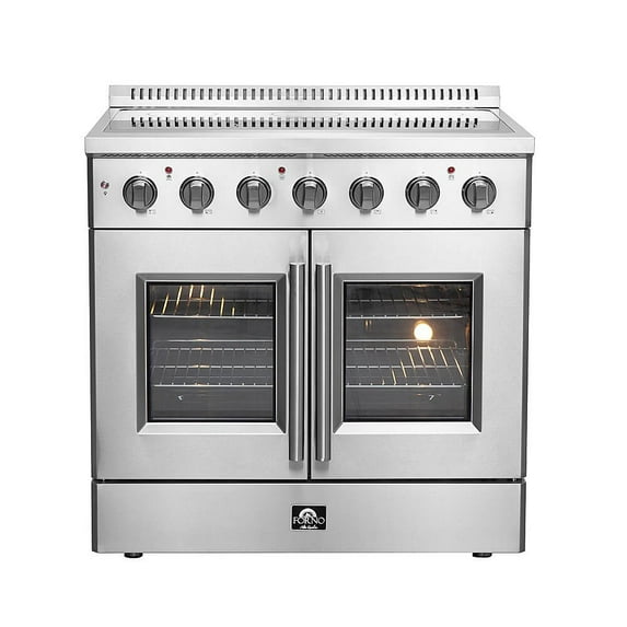 Forno Galiano 36-Inch Freestanding French Door Electric Range, True Convection, Energy Efficient