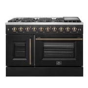 Forno Galiano 48 Freestanding French Door Gas Range in Black