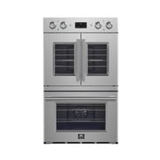 Forno Gallico 30-Inch Electric French Door Double Oven, Stainless Steel, Convection Cooking, Touch Control Panel, Self-Cleaning Function