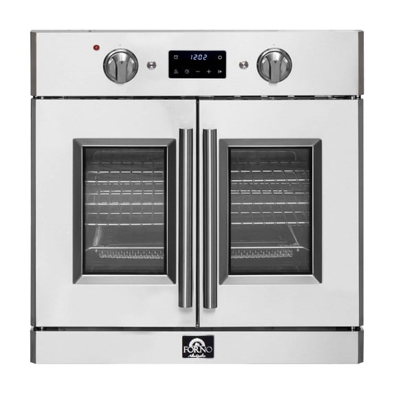 Forno Gallico 30-Inch Electric French Door Wall Oven, Stainless Steel, True Convection, Air Fry, Self-Cleaning