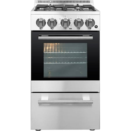 Forno Appliances - Lamazze Alta Qualita 2.05 Cu. Ft. Freestanding Gas Range with LP Conversion Kit - Silver