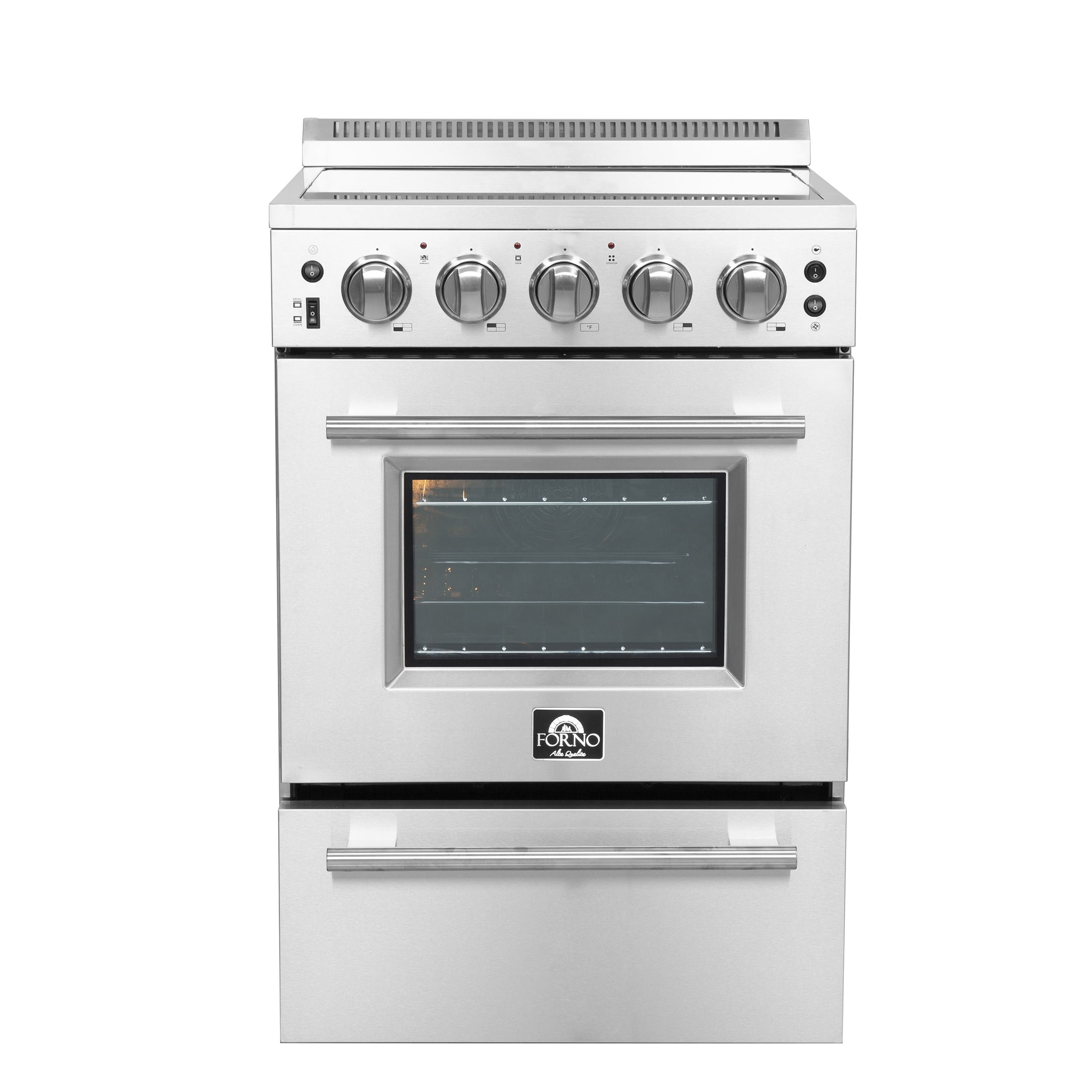 Loiano 24-inch Stainless Steel Freestanding Electric Range with Storage Drawer