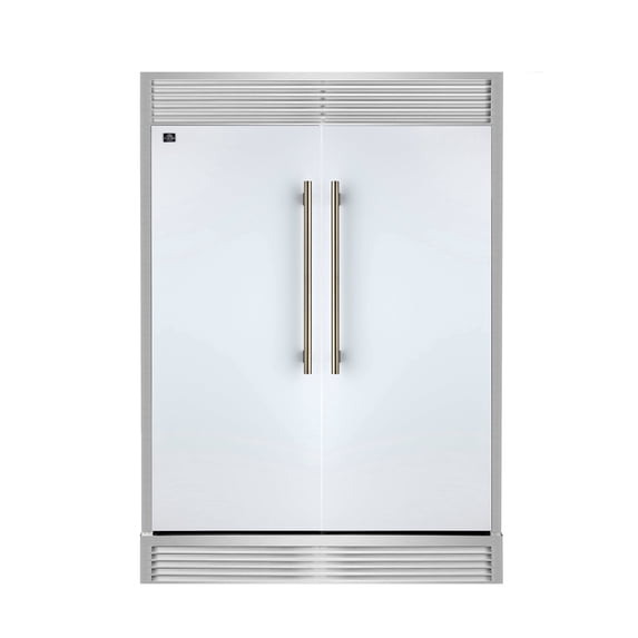 Forno Maderno 2-28-Inch Wide Convertible Refrigerator/Freezer in White, Decorative Trim, 27.2 cu.ft, 84-Inch High