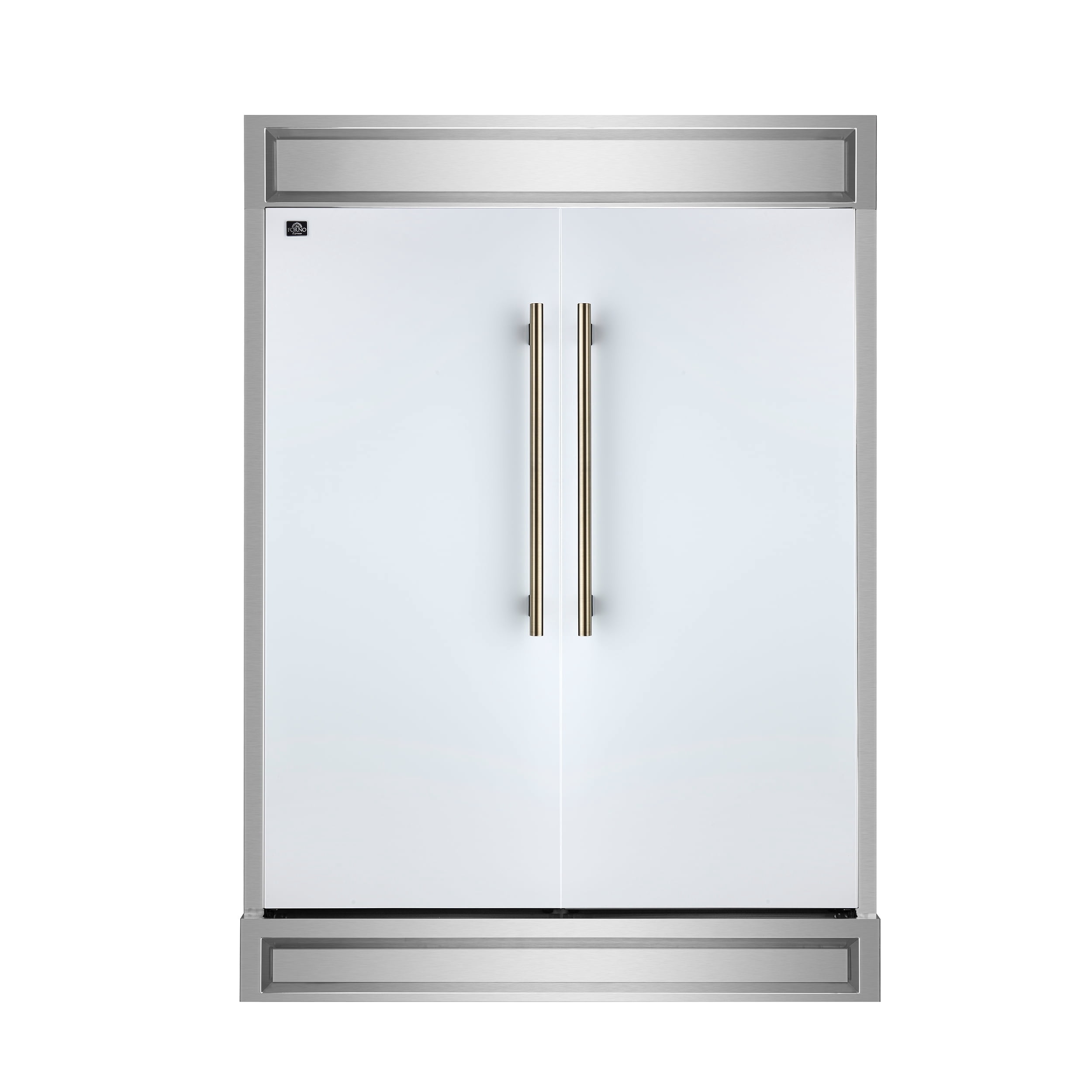Forno Maderno 2-28-Inch Wide Convertible Refrigerator/Freezer in White, Decorative Trim, 27.2 cu.ft, 84-Inch High