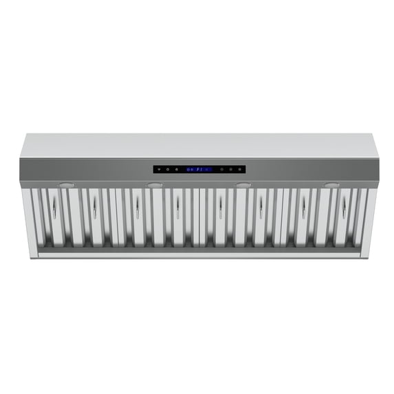 Forno Palazzo 48-Inch Wall Mounted Range Hood, Stainless Steel, Heavy Duty Baffle Filters, Remote Control