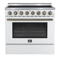 thumbnail image 1 of Forno Paolo 36 Inch White Freestanding Electric Range, Stainless Steel, 5.44 cu.ft, True Convection Oven, Energy Efficient, 1 of 10