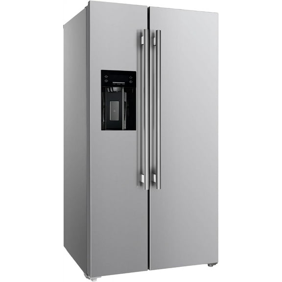 Forno Salerno 36-Inch Side-by-Side Stainless Steel Refrigerator, 20 cu.ft, ENERGY STAR Certified