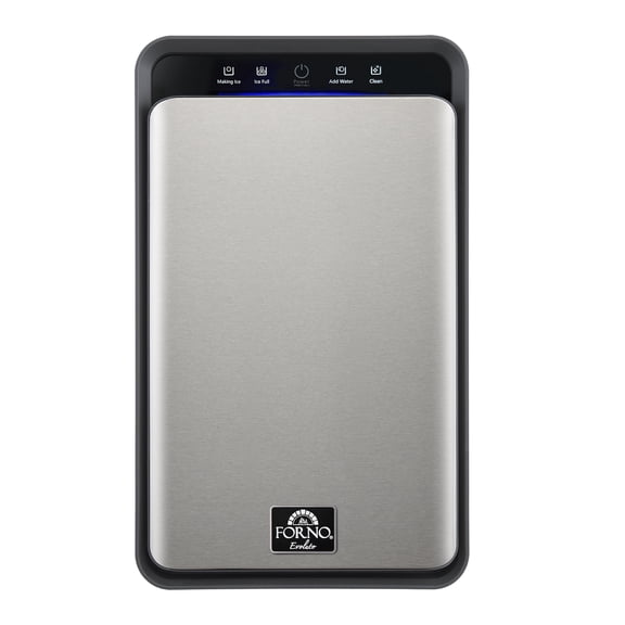 Forno Sferico 11-in Ice Maker, Silver, 32 clear 2-in slow-melting spheres daily, stores more than 10 balls