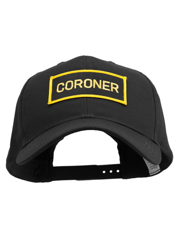 Foroner Text Law Forces Patched Big Size Structured Solid Poly Cotton Twill High Profile Prostyle Cap - Black XL-3XL