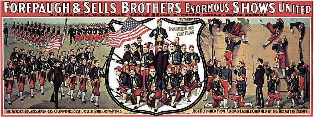 Forpaugh & Sells Rallying On The Flag Circuss Canvas Art - (36 x 54)