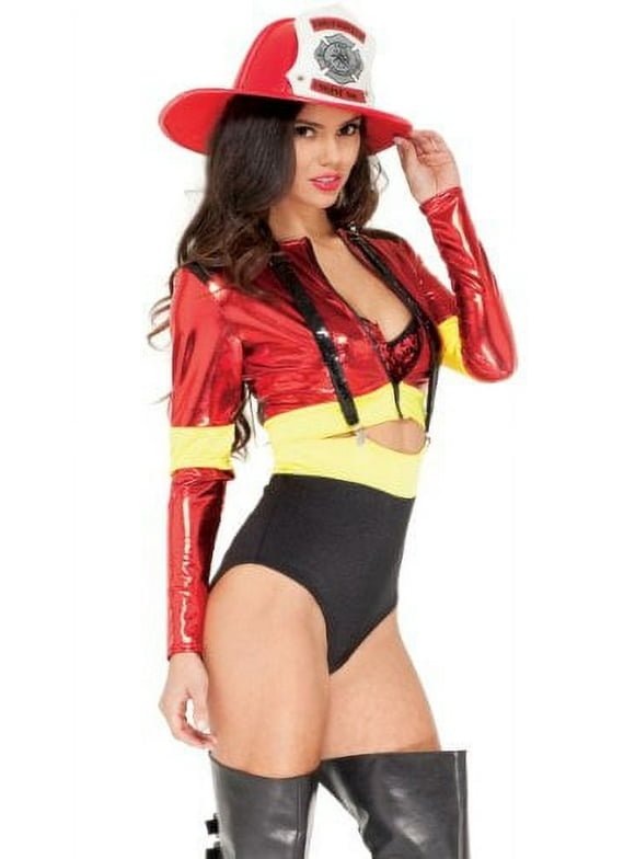 Forplay's Firefighter Costume Got Hose?, Red, Medium/Large