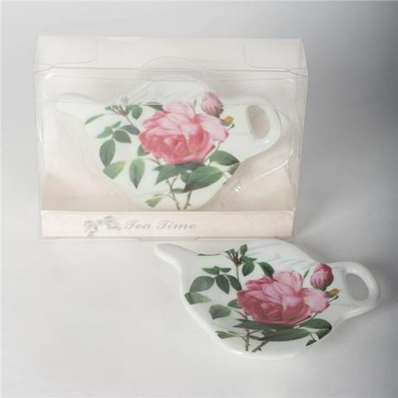 Forpost FP-CBD-2-R055 Rose Pattern Porcelain Tea Bag Holder - Set of 2
