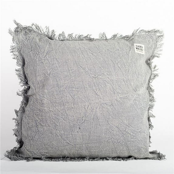 Forpost FP-IMT-090-C-G Stone Washed Gray with Fringes Cushion Cover