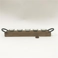 thumbnail image 1 of Forpost FP-WEN-025 Metal Handles 5 Tea light Wooden Base Candle Holder, 1 of 1