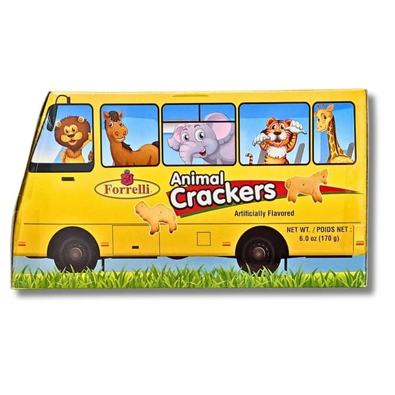 Forrelli Animal Crackers 6 oz School Bus, Cholesterol Free, Low Fat