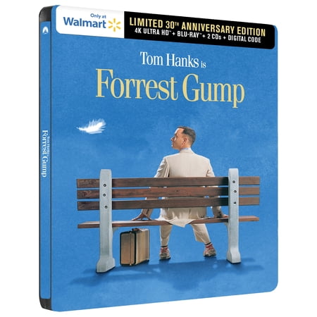 Forrest Gump 30th Anniversary (Steelbook) (4K Ultra HD + Blu-Ray + 2 CD’s + Digital Copy) Walmart Exclusive