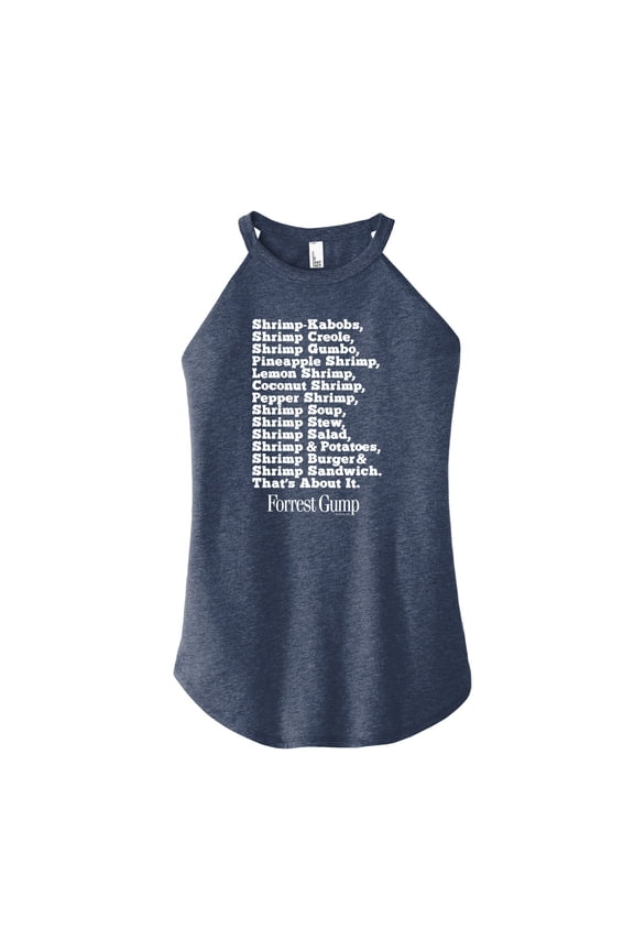 - Bubbas Shrimp List - Juniors High Neck Tank Top