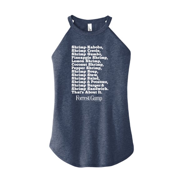 Forrest Gump - Bubbas Shrimp List - Juniors High Neck Tank Top