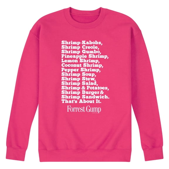 Forrest Gump - Bubbas Shrimp List - Men's Crew Neck Fleece Pullover