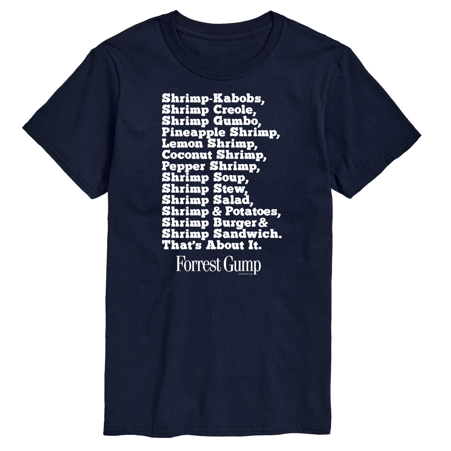 Forrest Gump - Bubbas Shrimp List - Men's Short Sleeve Graphic T-Shirt 