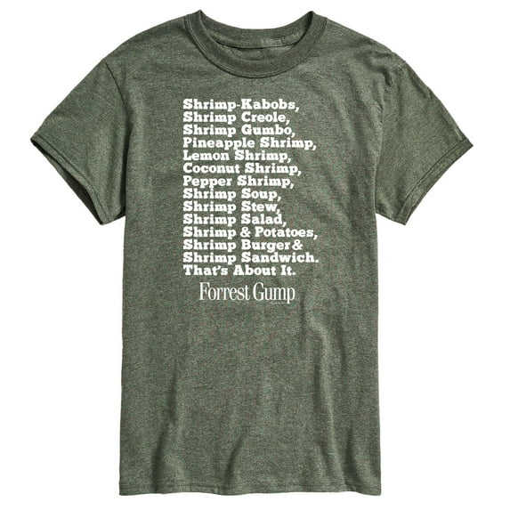 Forrest Gump - Bubbas Shrimp List - Men's Short Sleeve Graphic T-Shirt