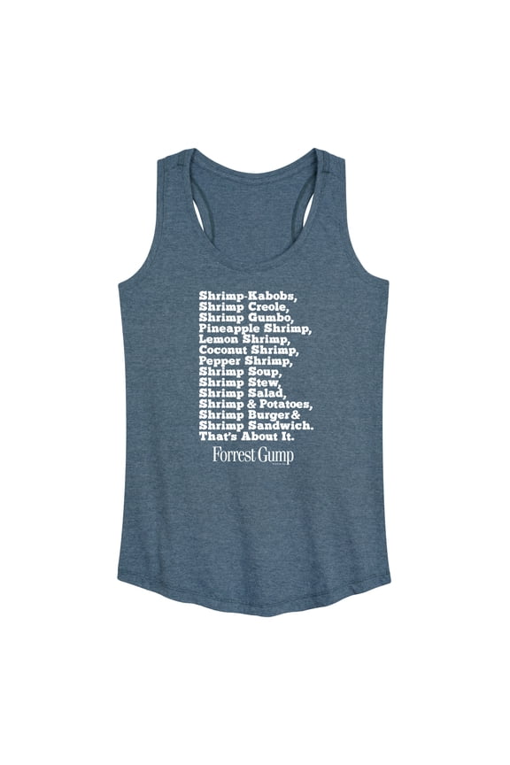 - Bubbas Shrimp List - Women's Racerback Tank Top