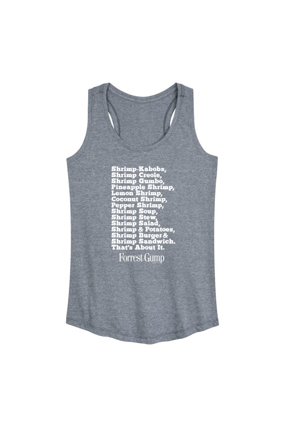 - Bubbas Shrimp List - Women's Racerback Tank Top