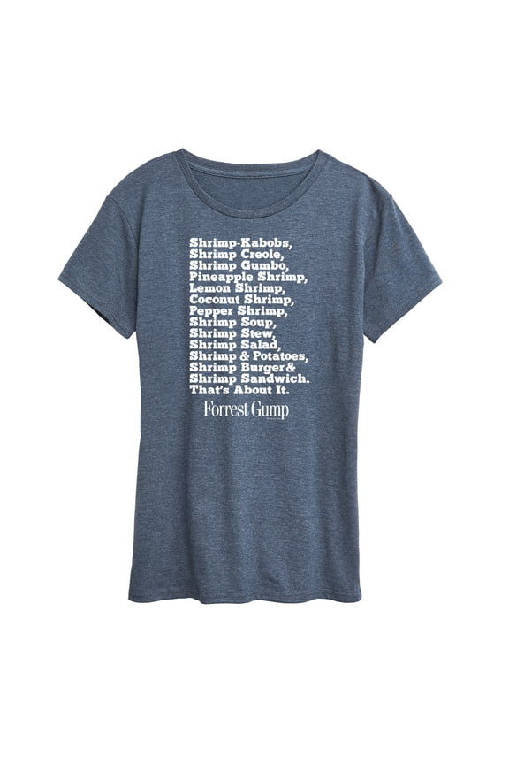 - Bubbas Shrimp List - Women's Short Sleeve Graphic T-Shirt