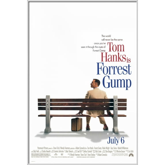 Forrest Gump - Framed Movie Poster (Regular Style) (Size: 24" X 36") (Shiny White Aluminum Frame)
