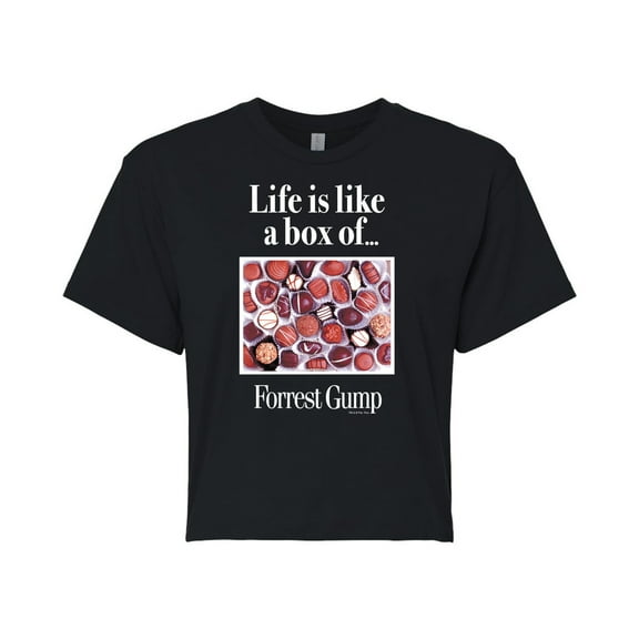 Forrest Gump - Life Is Like A Box Of Chocolates - Juniors Cropped Cotton Blend T-Shirt