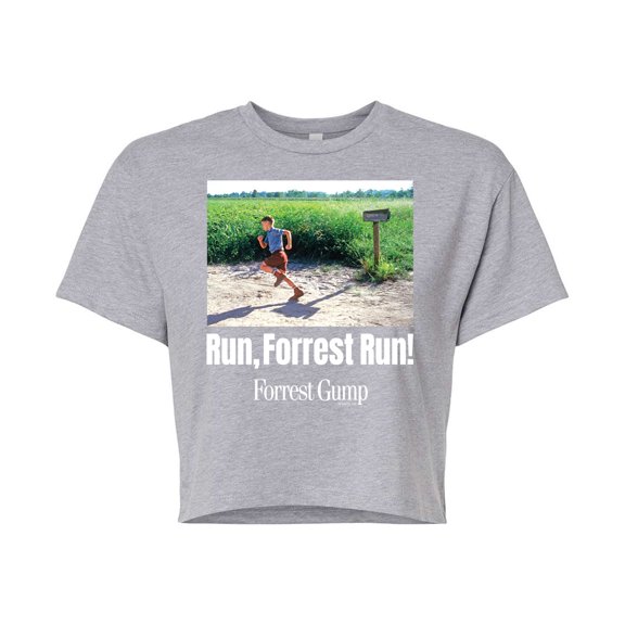 Forrest Gump - Run Forrest Run - Juniors Cropped Cotton Blend T-Shirt