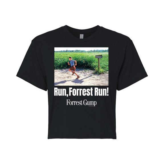 Forrest Gump - Run Forrest Run - Juniors Cropped Cotton Blend T-Shirt