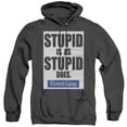 thumbnail image 1 of Forrest Gump Stupid Is Adult Heather Hoodie Sweatshirt Black, 1 of 1