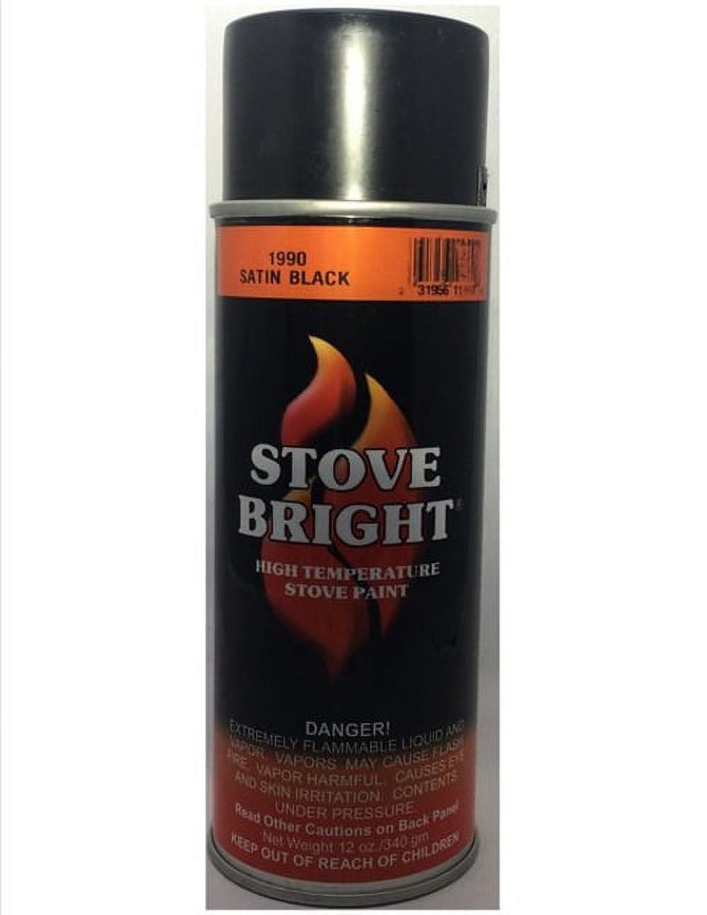 Stove Bright High Temp Spray Paint, Satin, Up To 1200 Degrees, 12 Ounce  (Pack of 1), 1990 - Satin Black