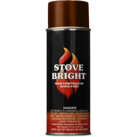 Stove Bright High Temp Paint - Copper - 8152 | Heat Resistant Spray for Wood Stove BBQ Grill Fireplace Engine | Satin Finish | Rust Resistant Metal Coating | Withstands 1200°F | Primer Friendly