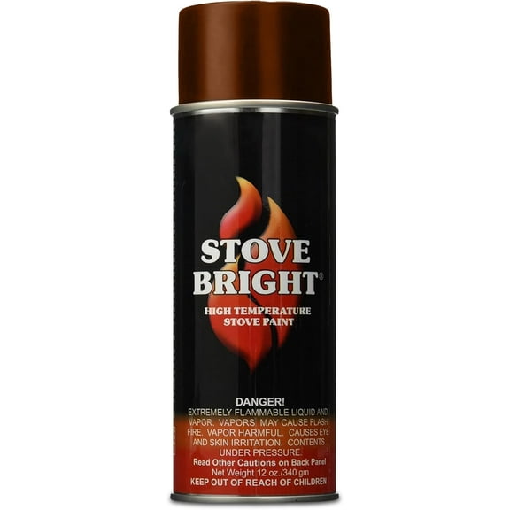 Stove Bright High Temp Paint - Copper - 8152 | Heat Resistant Spray for Wood Stove BBQ Grill Fireplace Engine | Satin Finish | Rust Resistant Metal Coating | Withstands 1200°F | Primer Friendly