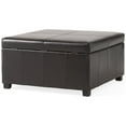 thumbnail image 1 of Forrester Espresso Bonded Leather Square Storage Ottoman, 1 of 10