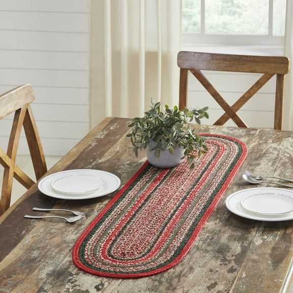 VHC Brands Farmhouse Christmas Decorations Forrester Indoor/Outdoor Oval Runner 12x48
