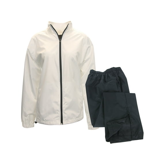 Forrester Women's Packable Breathable Waterproof Golf Rain Suit, X-Large White -