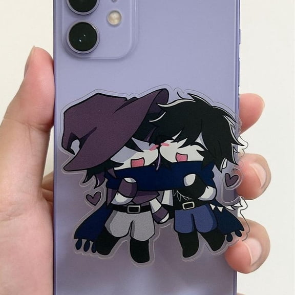 Forsaken Azure & Two Time Hugging Magsafe Phone Grip Magnetic Phone Holder with Anime Character Design for Secure Hold and Stylish Look - Protection