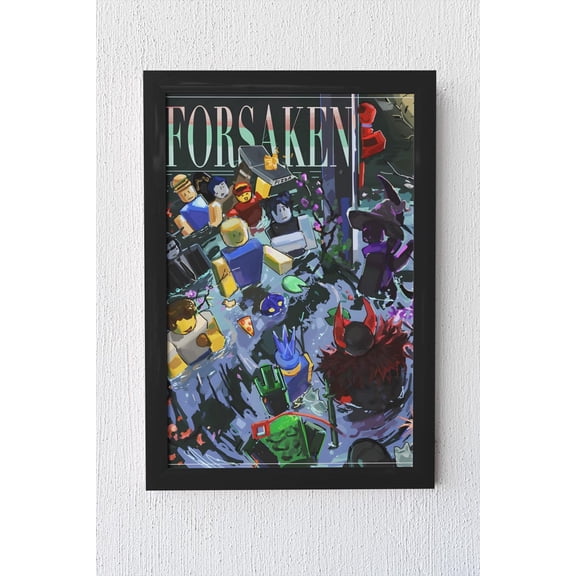 Forsaken Roblox Inspired Game Poster | Kids Horror Game Collage Wall Art | Dark Gamer Room Decor | Trendy Gaming Gift Bedroom Decor Size 24x36 Unframed Poster