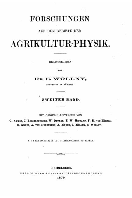 Forschungen auf dem gebiete der agricultur-physik (Paperback)