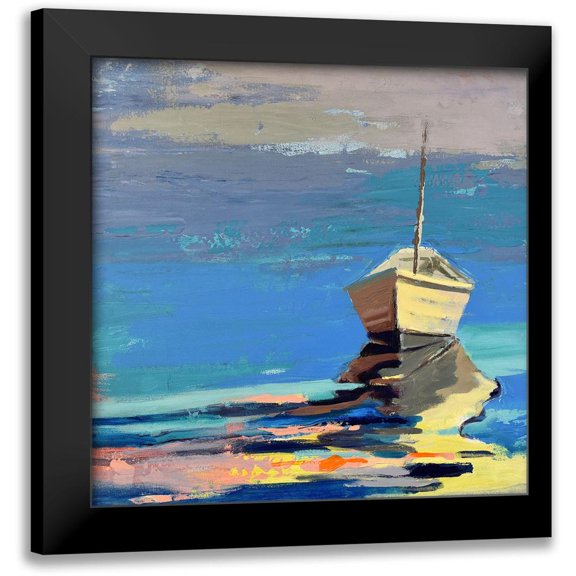 Forst, Beth A. 12x12 Black Modern Framed Museum Art Print Titled - Blue Bay