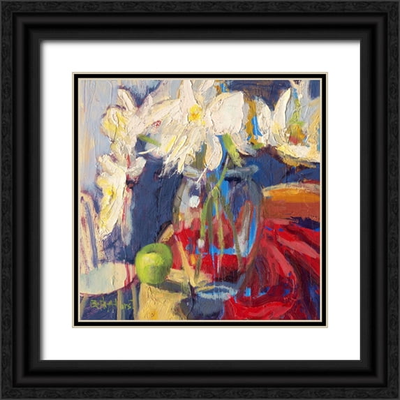 Forst, Beth A. 12x12 Black Ornate Wood Framed with Double Matting Museum Art Print Titled - Indiana Peonies