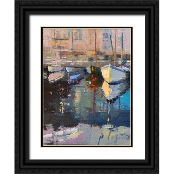 Forst, Beth A. 25x32 Black Ornate Wood Framed with Double Matting Museum Art Print Titled - Valencia Boats