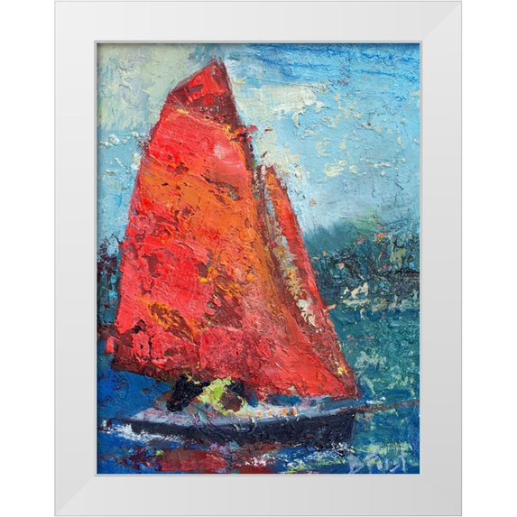 Forst, Beth A. 25x32 White Modern Wood Framed Museum Art Print Titled - Red Sail